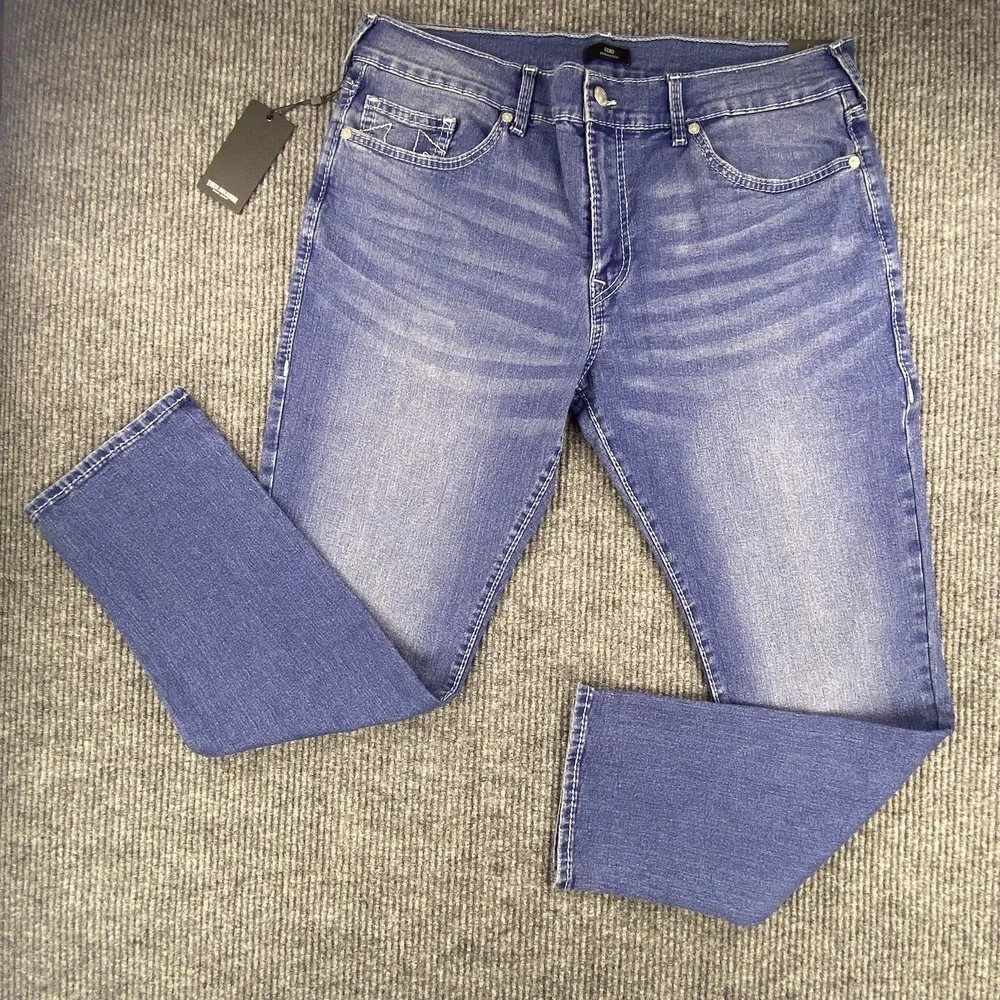 True Religion Geno Big T NF Slim Jeans Medium Neptune Wash Size 40 NWT $204